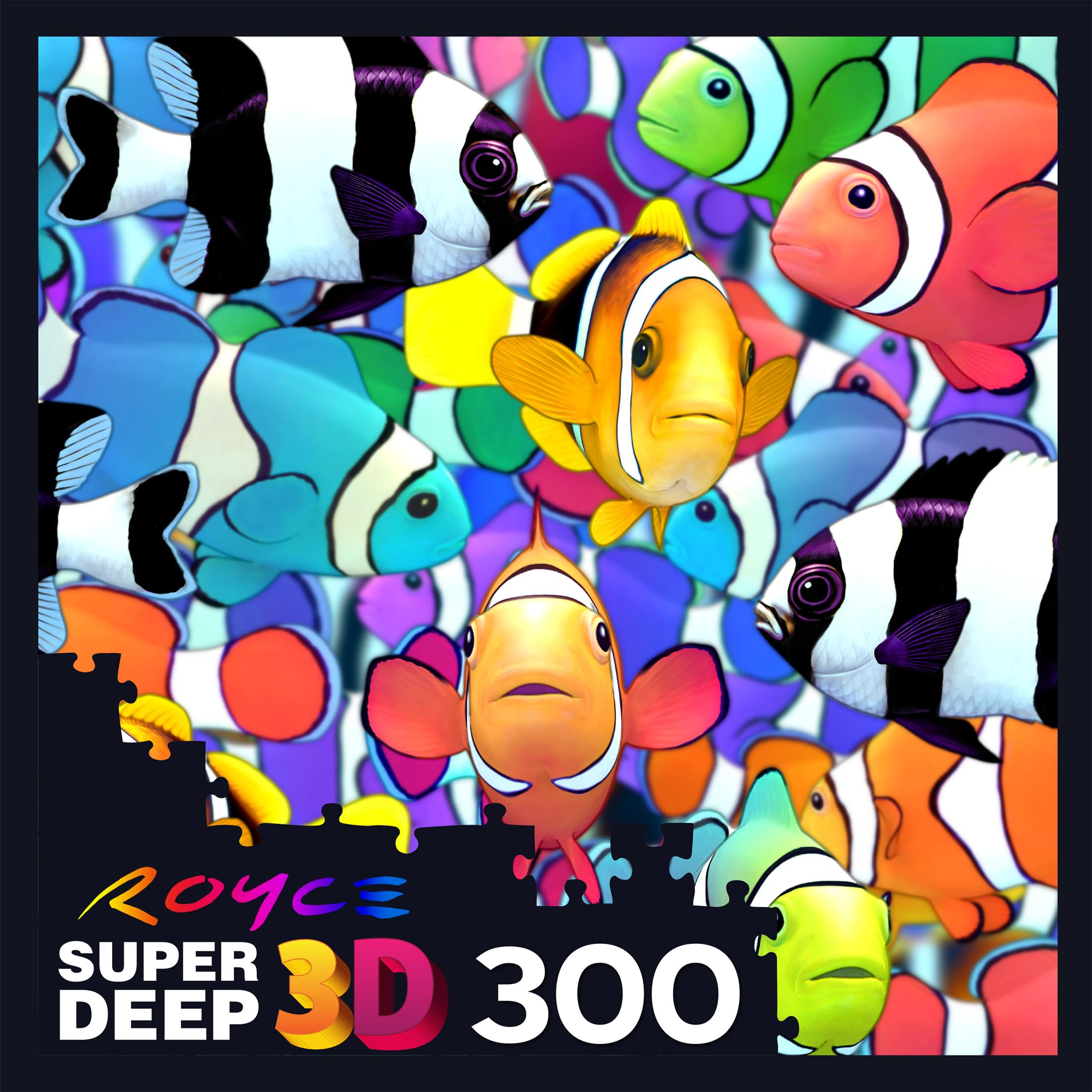 RoseArt Super Deep 3D Clownfish Magic II 300-Piece Jigsaw Puzzle – Lenticular Effect for Adults