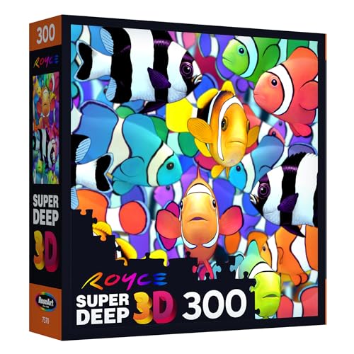 RoseArt Super Deep 3D Clownfish Magic II 300-Piece Jigsaw Puzzle – Lenticular Effect for Adults