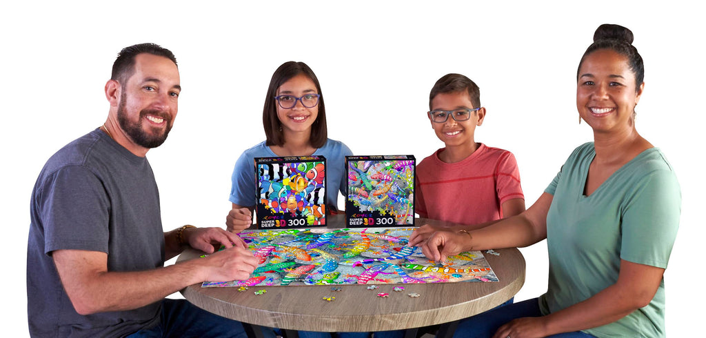 RoseArt Super Deep 3D Gecko Magic 300-Piece Jigsaw Puzzle – Colorful Interlocking Puzzle for Adults