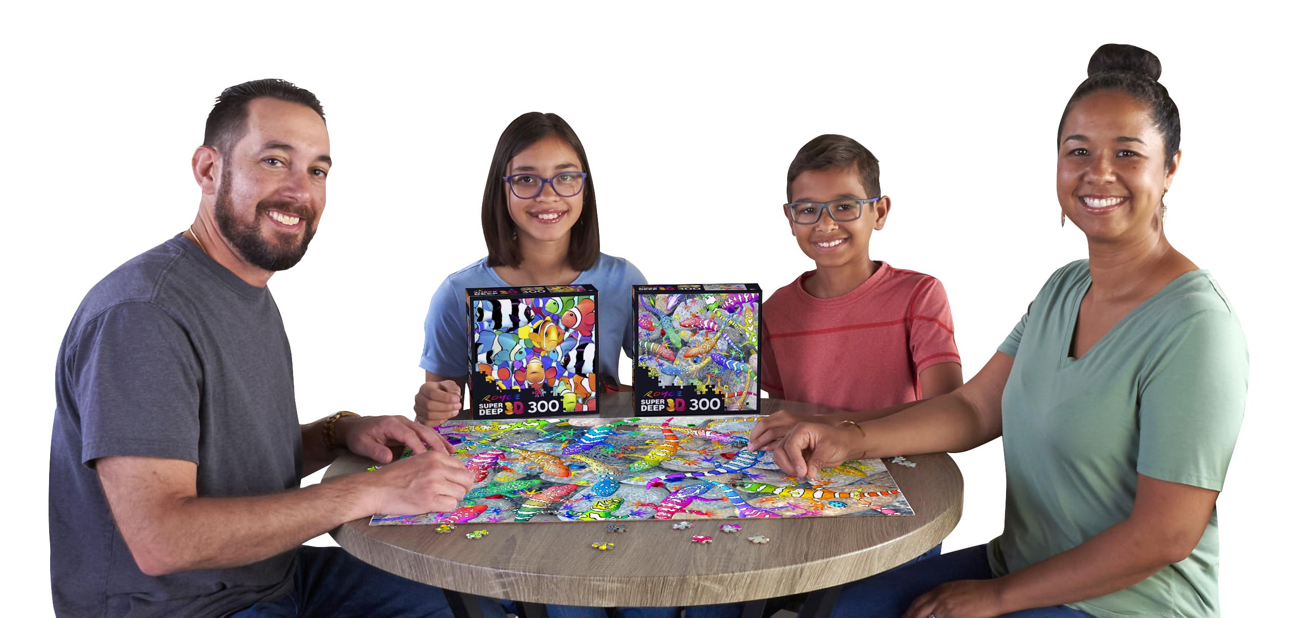 RoseArt Super Deep 3D Gecko Magic 300-Piece Jigsaw Puzzle – Colorful Interlocking Puzzle for Adults