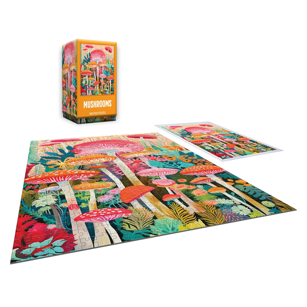 RoseArt Vertical Visions 'Mushrooms' Jigsaw Puzzle – 500 Piece Forest Fantasy for Adults