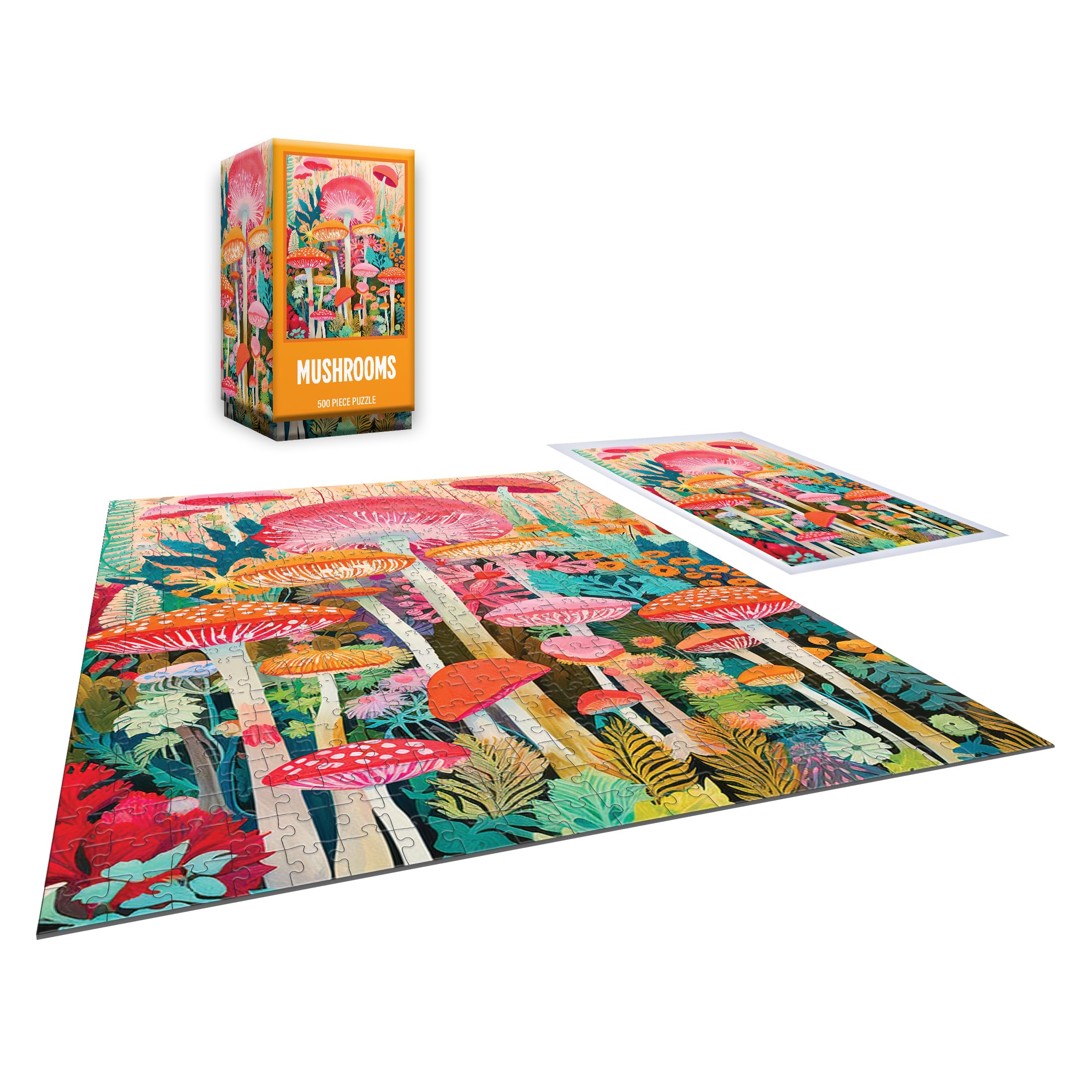 RoseArt Vertical Visions 'Mushrooms' Jigsaw Puzzle – 500 Piece Forest Fantasy for Adults