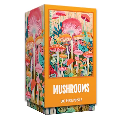 RoseArt Vertical Visions 'Mushrooms' Jigsaw Puzzle – 500 Piece Forest Fantasy for Adults