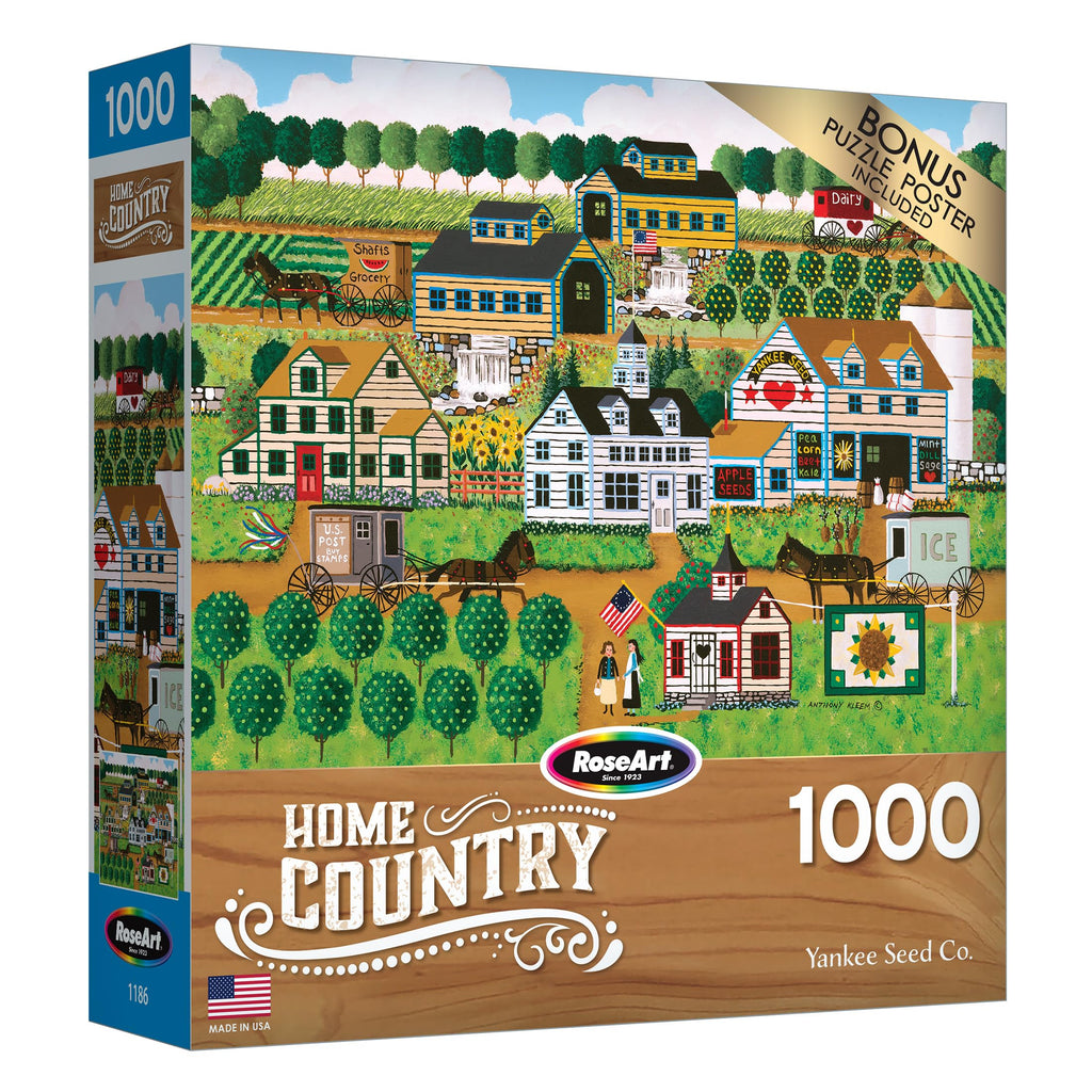 RoseArt Yankee Seed Co. 1000-Piece Jigsaw Puzzle for Adults – Premium Puzzle Board with Poster