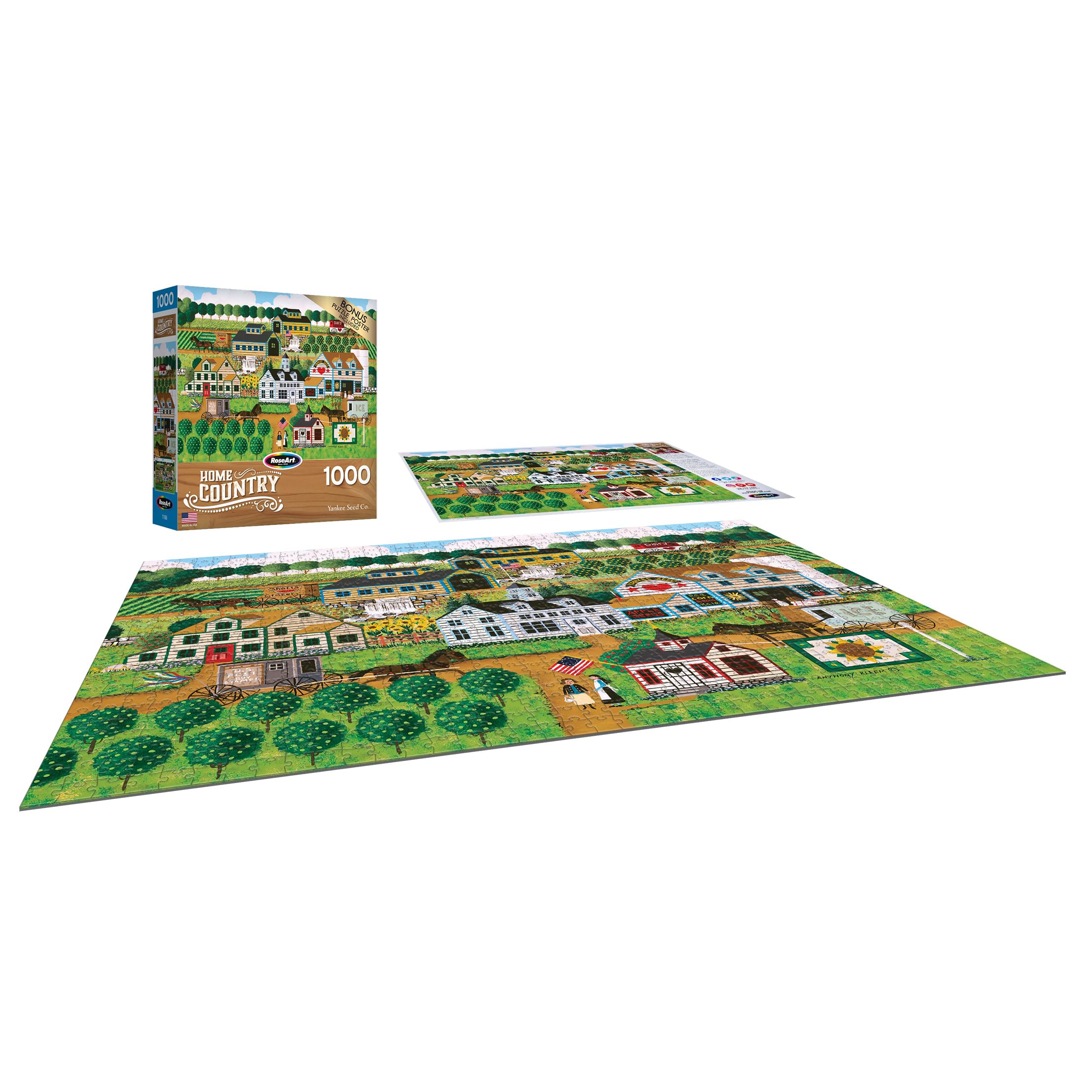 RoseArt Yankee Seed Co. 1000-Piece Jigsaw Puzzle for Adults – Premium Puzzle Board with Poster