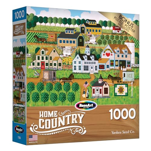 RoseArt Yankee Seed Co. 1000-Piece Jigsaw Puzzle for Adults – Premium Puzzle Board with Poster