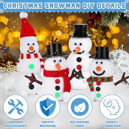 RoseFog 15-Pack DIY Snowman Making Kit – Air Dry Clay Craft Set for Kids Ages 12+