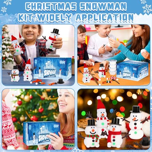 RoseFog 15-Pack DIY Snowman Making Kit – Air Dry Clay Craft Set for Kids Ages 12+