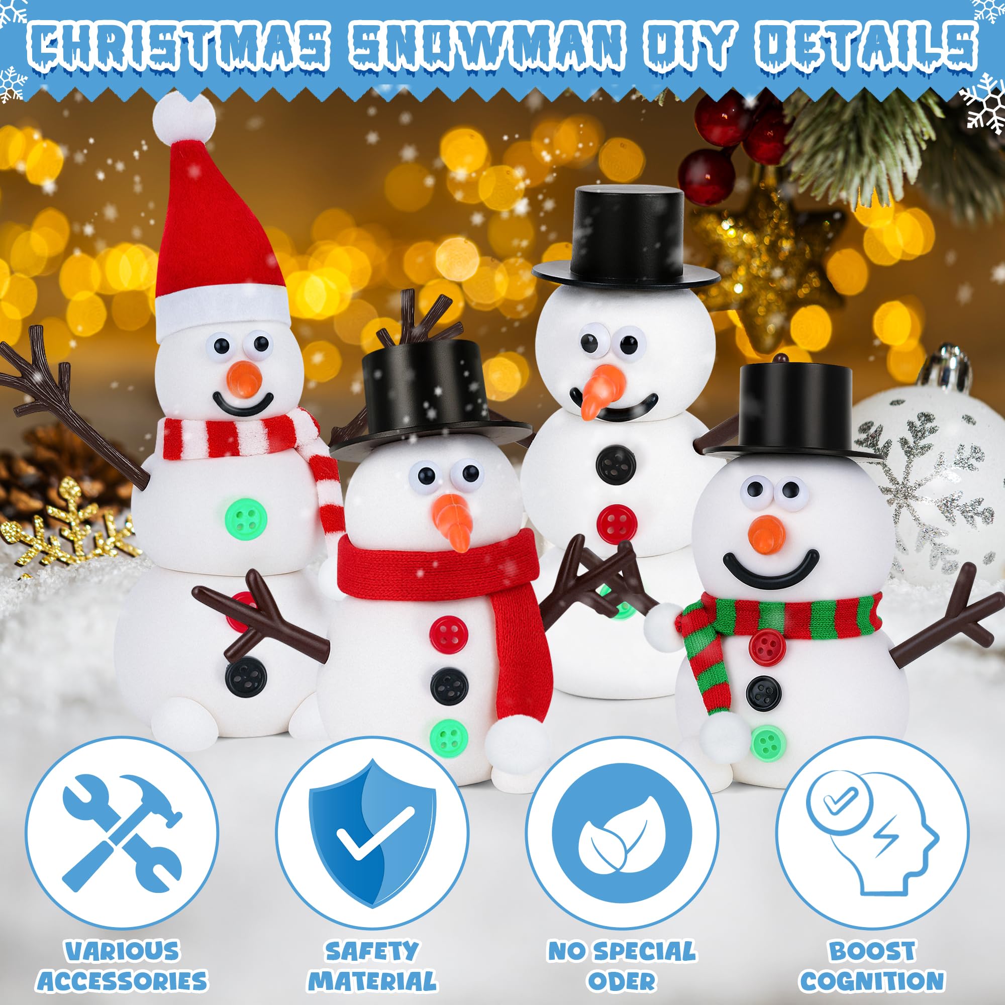 RoseFog 15-Pack DIY Snowman Making Kit – Air Dry Clay Craft Set for Kids Ages 12+