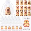 RoundFunny 12-Pack Capybara Stress Balls with Inspirational Cards & Organza Bags - Mini Squeeze Toys for Employee Gifts, Party Favors