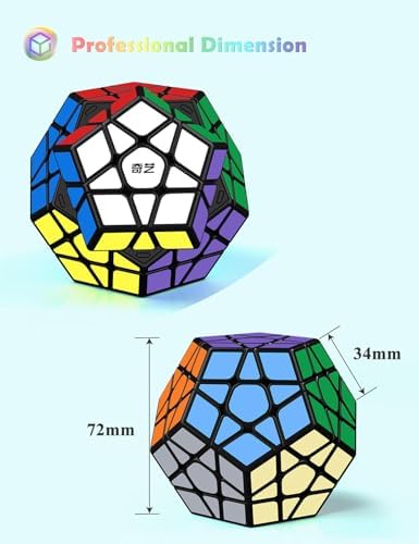 Roxenda Megaminx 3x3 Speed Cube – 12-Sided Dodecahedron Puzzle Toy in Black