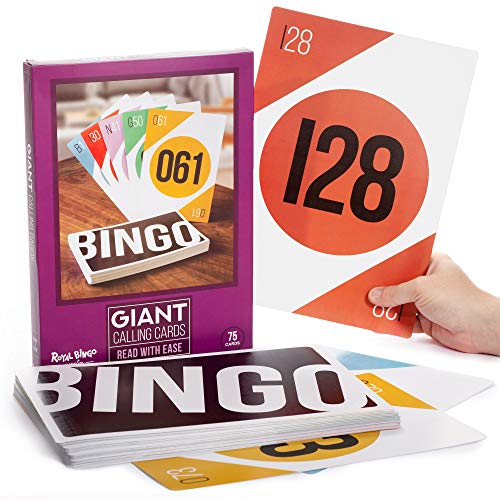 Royal Bingo Giant Calling Cards – 75-Pack, 8.25x11.75 Inch High Visibility Bingo Cards