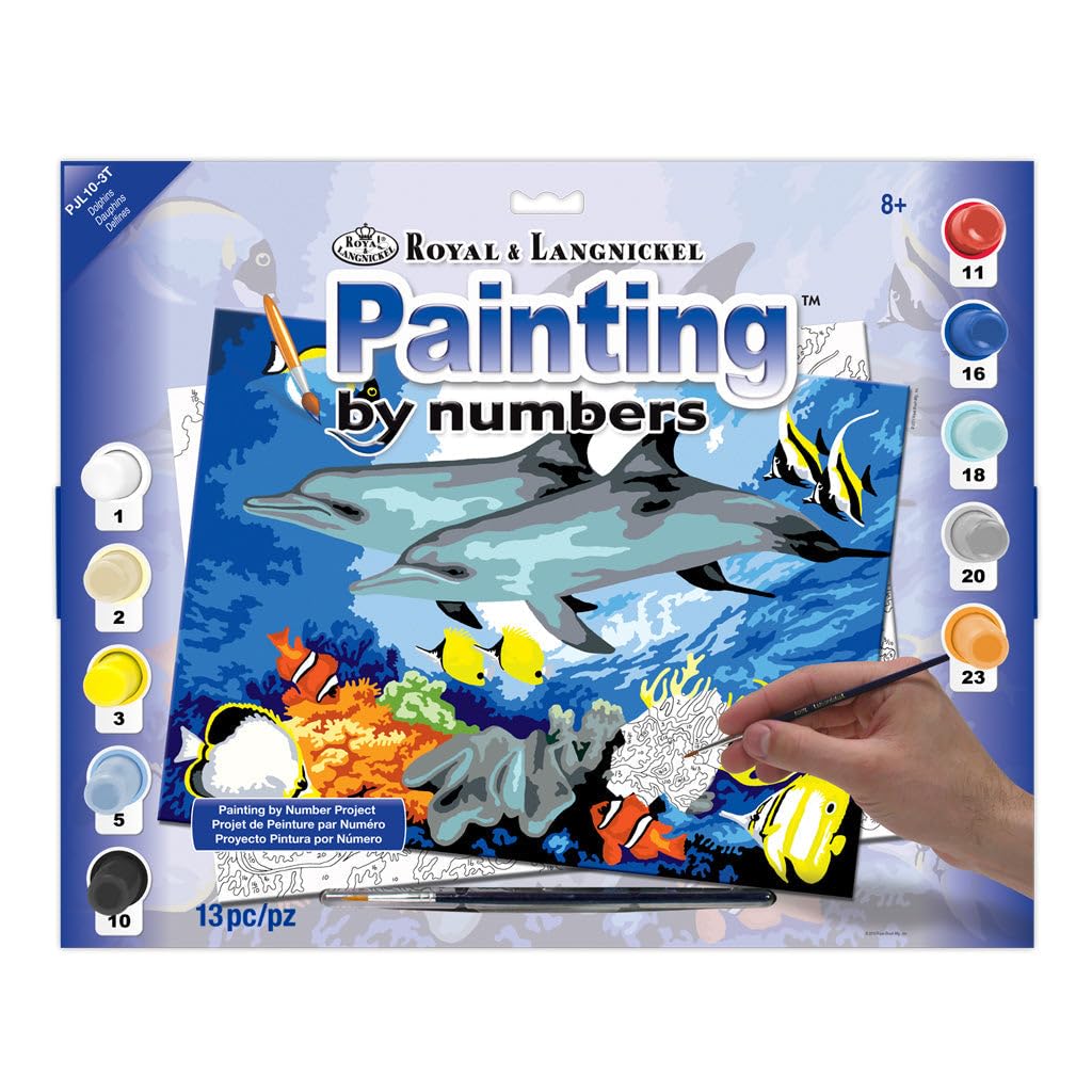 Royal & Langnickel Dolphins Paint by Numbers Junior Kit, Ages 8+