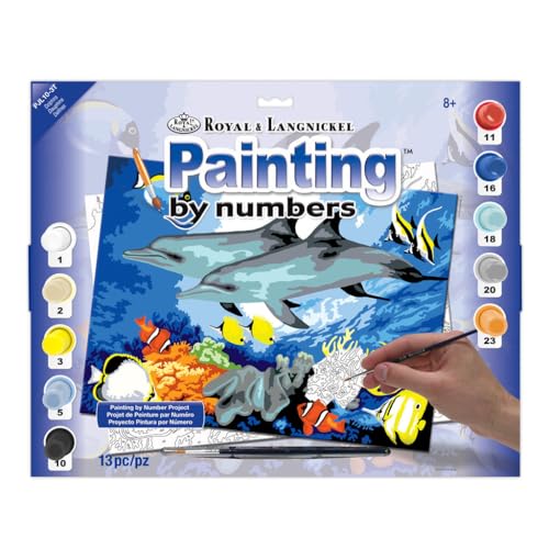 Royal & Langnickel Dolphins Paint by Numbers Junior Kit, Ages 8+