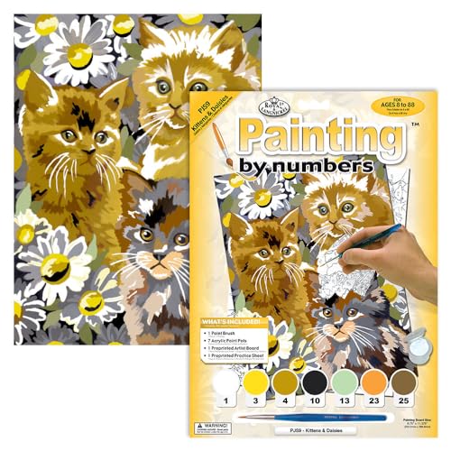 Royal & Langnickel Painting by Numbers Kit - Kittens and Daisies, Small Art Activity for Ages 8+