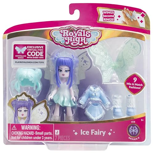 Royale High Ice Fairy Doll – 3-Inch Figure with 9 Accessories and Virtual Code (Series 2)