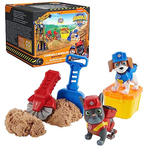 Rubble & Crew Charger & Wheeler Action Figures with Kinetic Build-It Sand and Tools