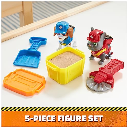 Rubble & Crew Charger & Wheeler Action Figures with Kinetic Build-It Sand and Tools