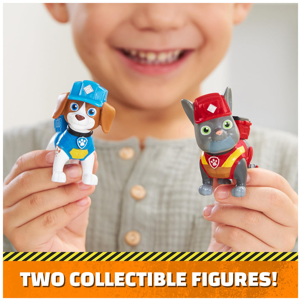 Rubble & Crew Charger & Wheeler Action Figures with Kinetic Build-It Sand and Tools