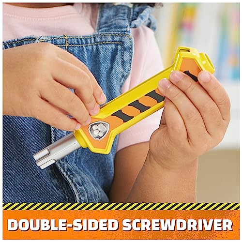 Rubble & Crew Construction Tool Belt – 6-Piece Kids Pretend Play Set with Adjustable Belt