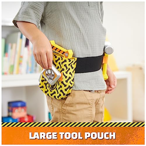 Rubble & Crew Construction Tool Belt – 6-Piece Kids Pretend Play Set with Adjustable Belt