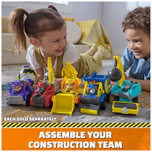 Rubble & Crew Motor's Wrecking Ball Truck with Action Figure – Construction Toy for Kids Ages 3+