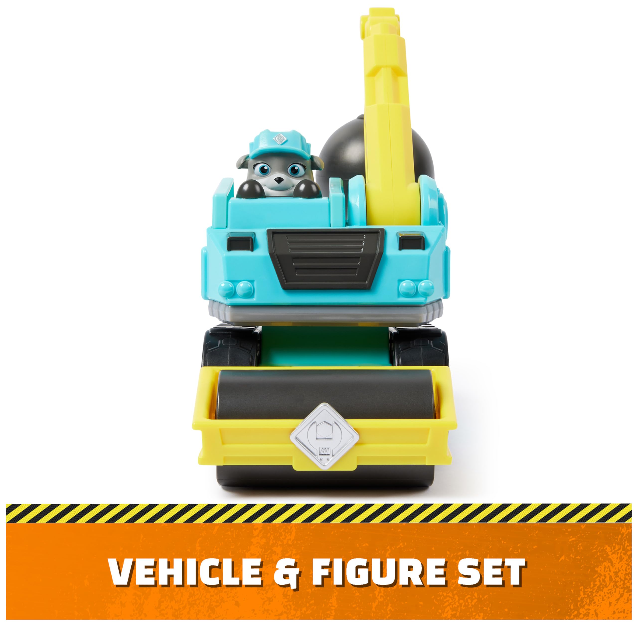 Rubble & Crew Motor's Wrecking Ball Truck with Action Figure – Construction Toy for Kids Ages 3+