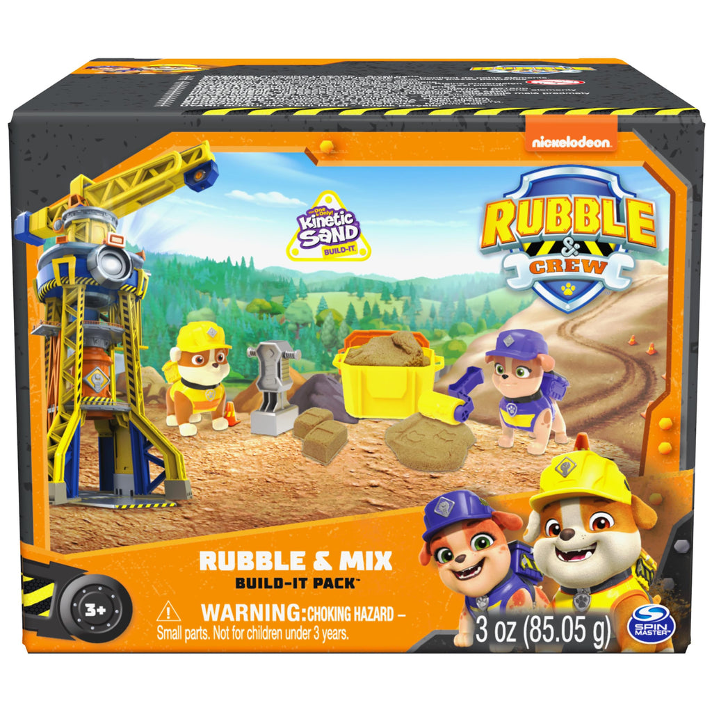 Rubble & Crew Rubble and Mix Action Figures Set with Kinetic Build-It Sand and Tools