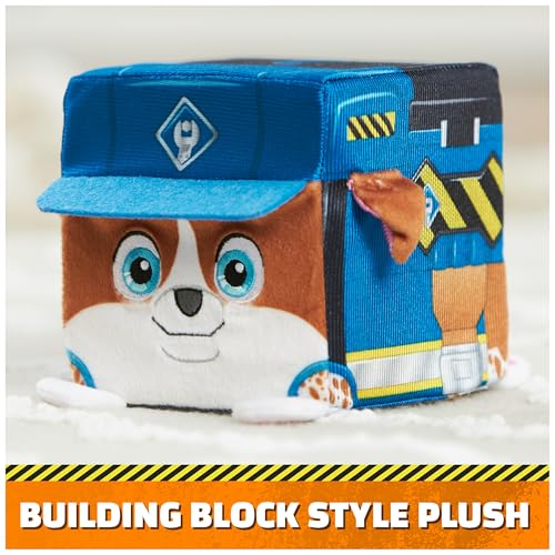 Rubble & Crew Wheeler Plush Toy - 4-Inch Stackable Cube Stuffed Animal for Kids 3+