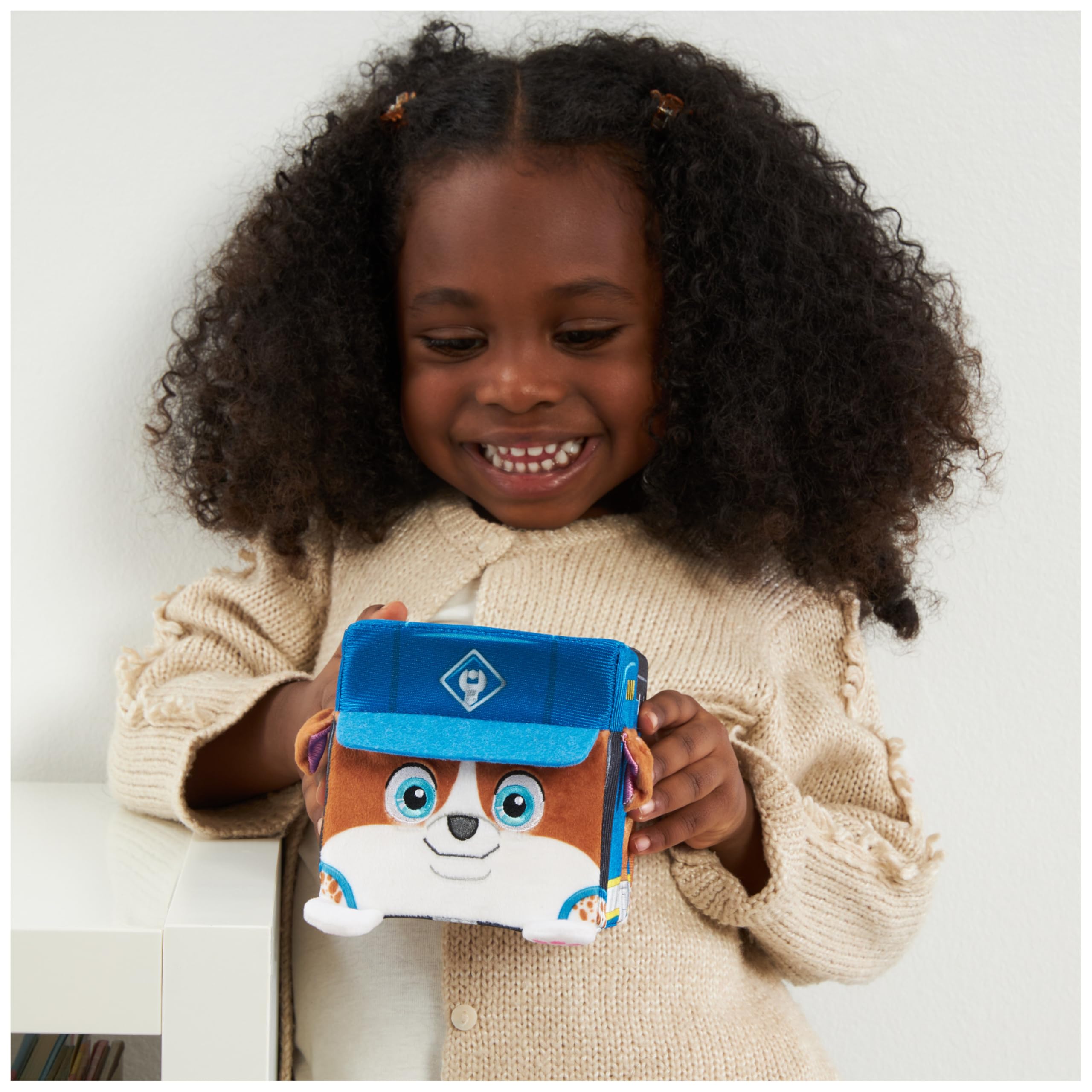 Rubble & Crew Wheeler Plush Toy - 4-Inch Stackable Cube Stuffed Animal for Kids 3+