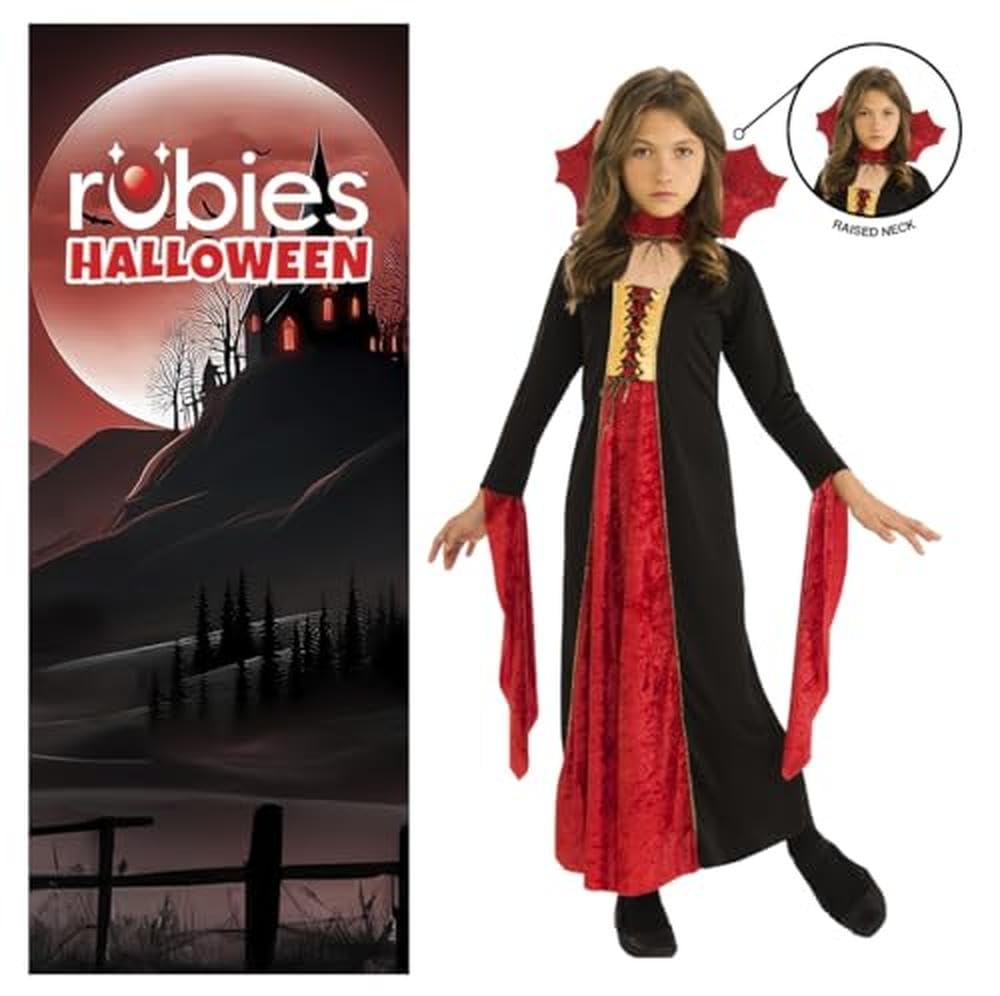 Rubies Girls Gothic Vampiress Costume – Small (4-6) Red Velvet Vampire Dress