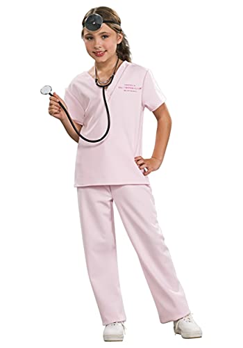 Rubies Kids Veterinarian Costume - Medium (8-10) - Light Pink Shirt & Pants with Critter Clinic Logo