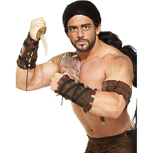 Rubies Medieval Fantasy Warrior Pants – Brown Faux Suede Costume Pants with Lace-Up Details