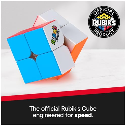 Rubik's 2x2 Speed Cube – Stickerless, Pre-Lubricated, Fast-Turning Puzzle for All Ages