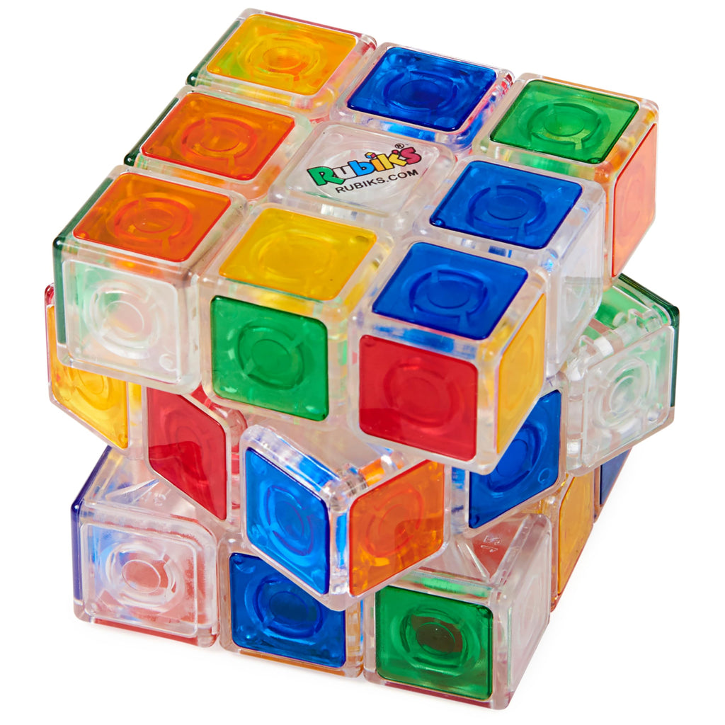 Rubik’s Crystal Cube – Transparent 3x3 Puzzle Game with Color-Matching, for Ages 8+