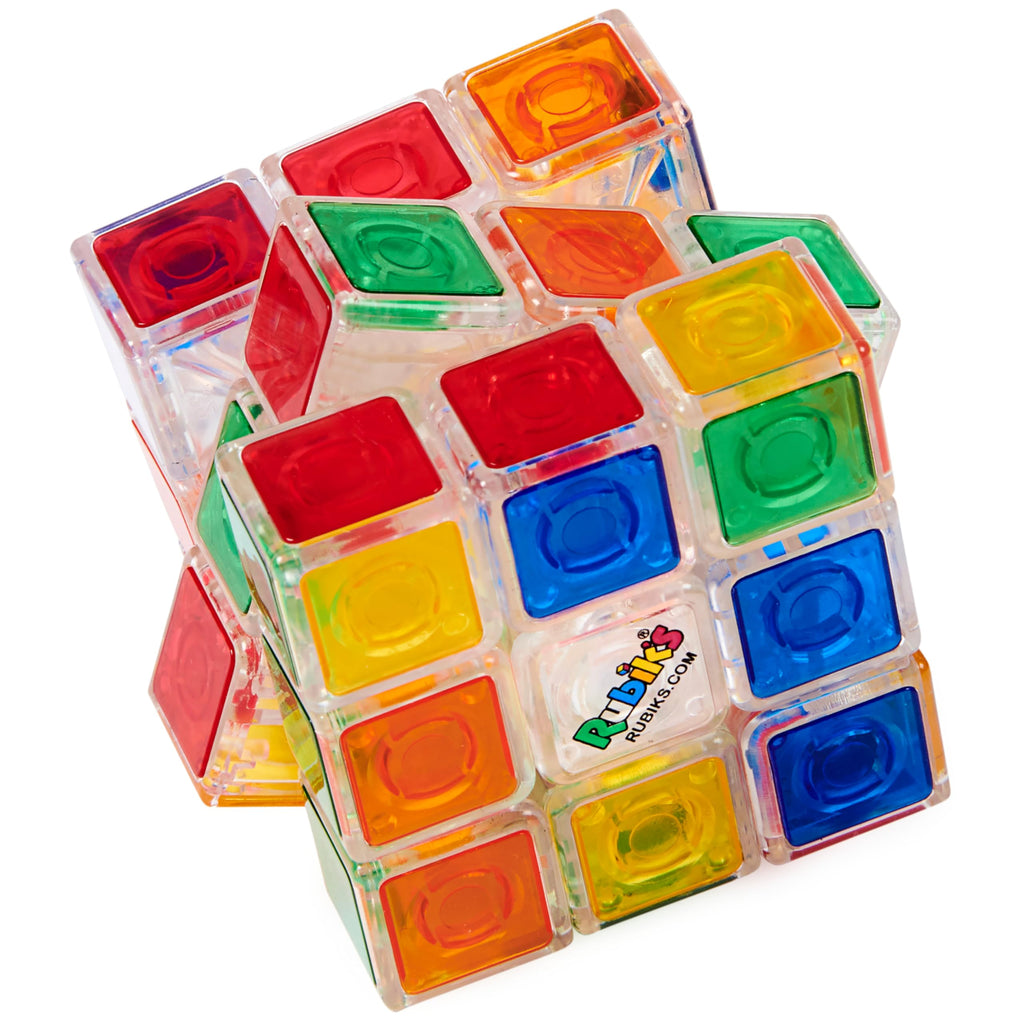 Rubik’s Crystal Cube – Transparent 3x3 Puzzle Game with Color-Matching, for Ages 8+