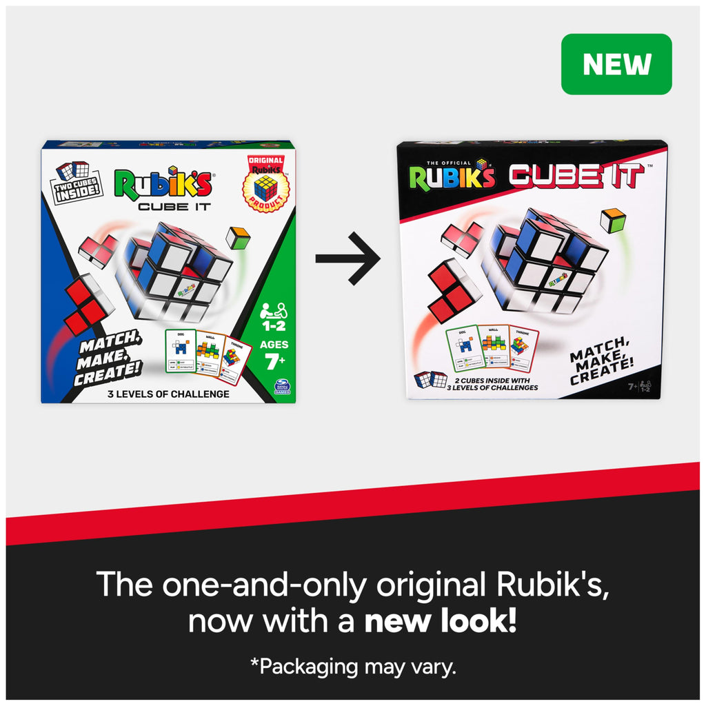 Rubik’s Cube It - 2-Player 3D Puzzle Sequence Game | Stress Relief & Travel Toy for Ages 7+