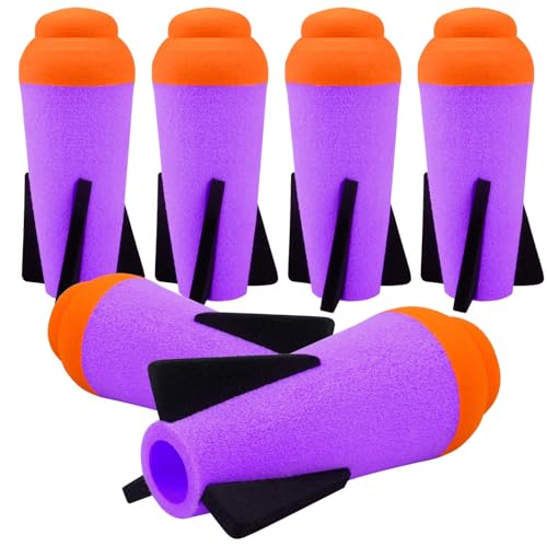 Ruibytree 6 Pack Mega Missile Refill - Compatible Foam Rockets for Nerf N-Strike Elite Series