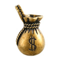 RUNNING HOT Money Bag Poker Guard – Metal Card Protector with Golden Sheen, Poker Gift for Men
