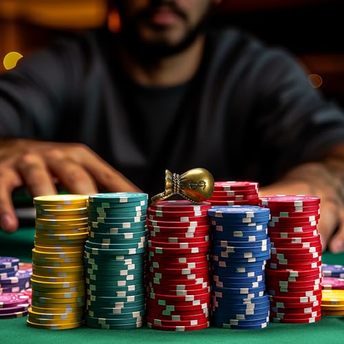 RUNNING HOT Money Bag Poker Guard – Metal Card Protector with Golden Sheen, Poker Gift for Men