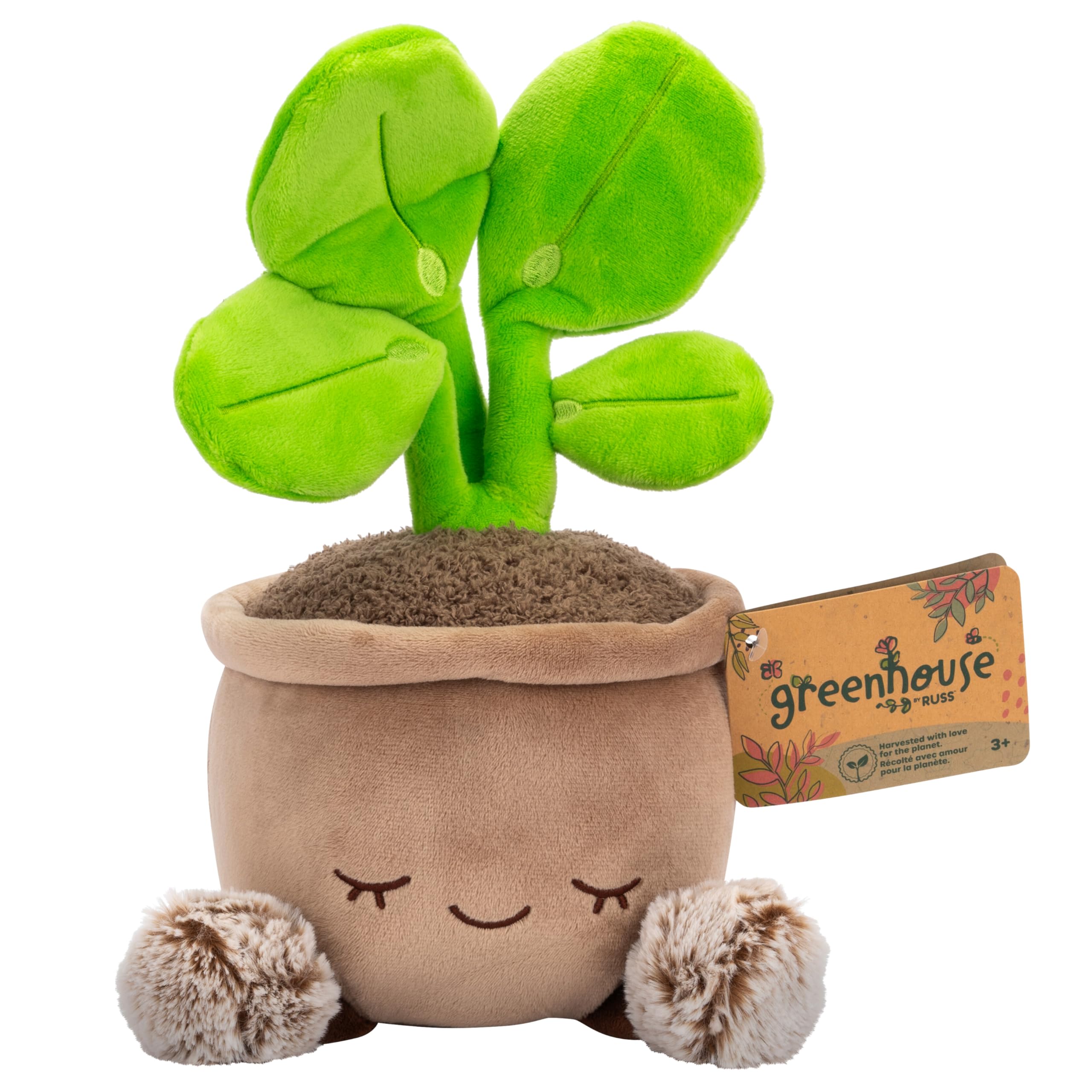Russ Greenhouse 12-Inch Pilea Plant Plush – Ultrasoft Official Jazwares Toy, Ages 3+