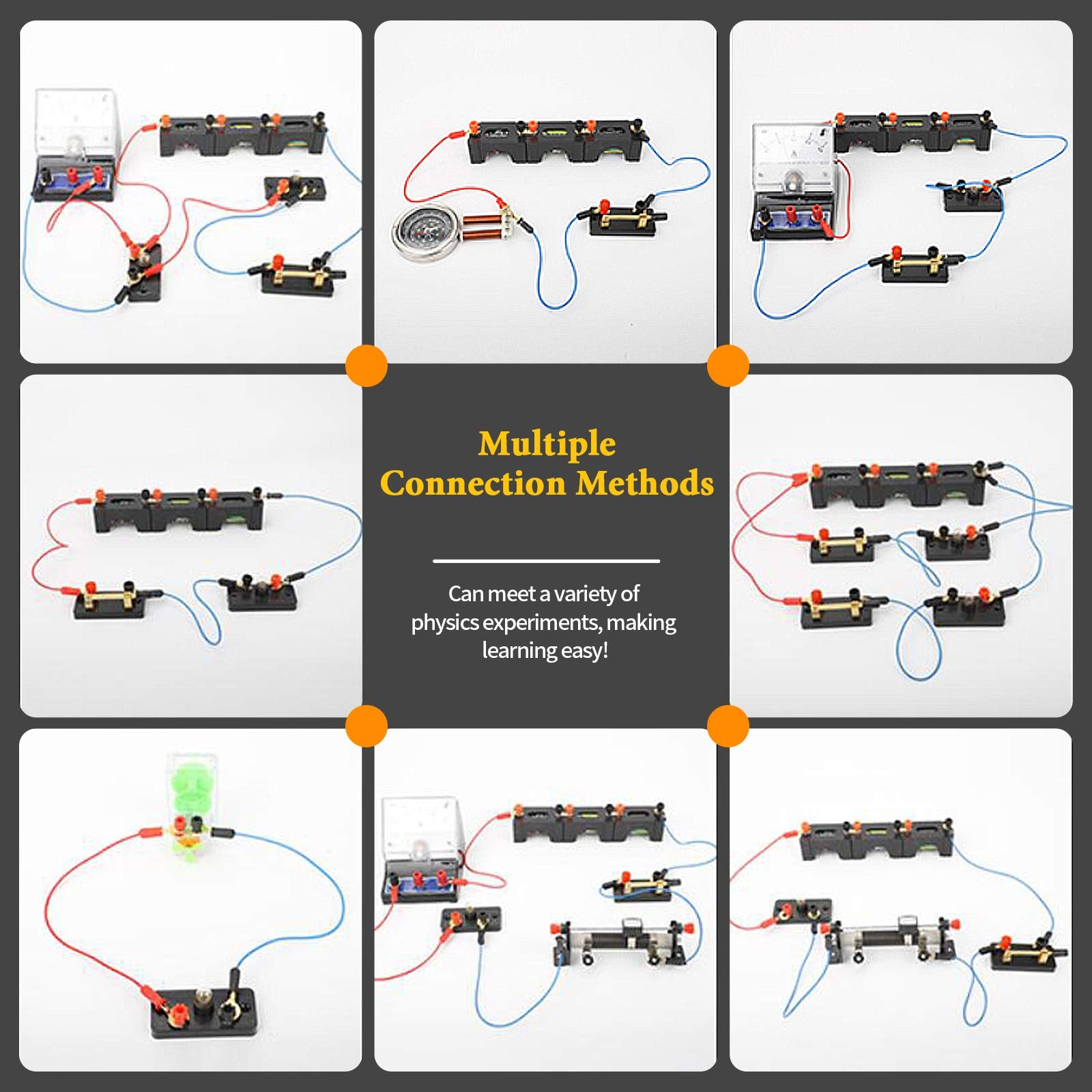 Rustark 20-Piece Electrical Circuit Experiment Kit - Screw Base Light Bulbs, Battery Holders, Switches & Wires for Series and Parallel Circuits