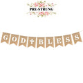 Rustic Burlap Banner with God Bless Design – Baptism Christening Baby Shower Decoration