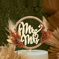 Rustic Mr and Mrs Wedding Cake Topper with Pampas Grass – Wooden Boho Fall Decor by Fiwochic
