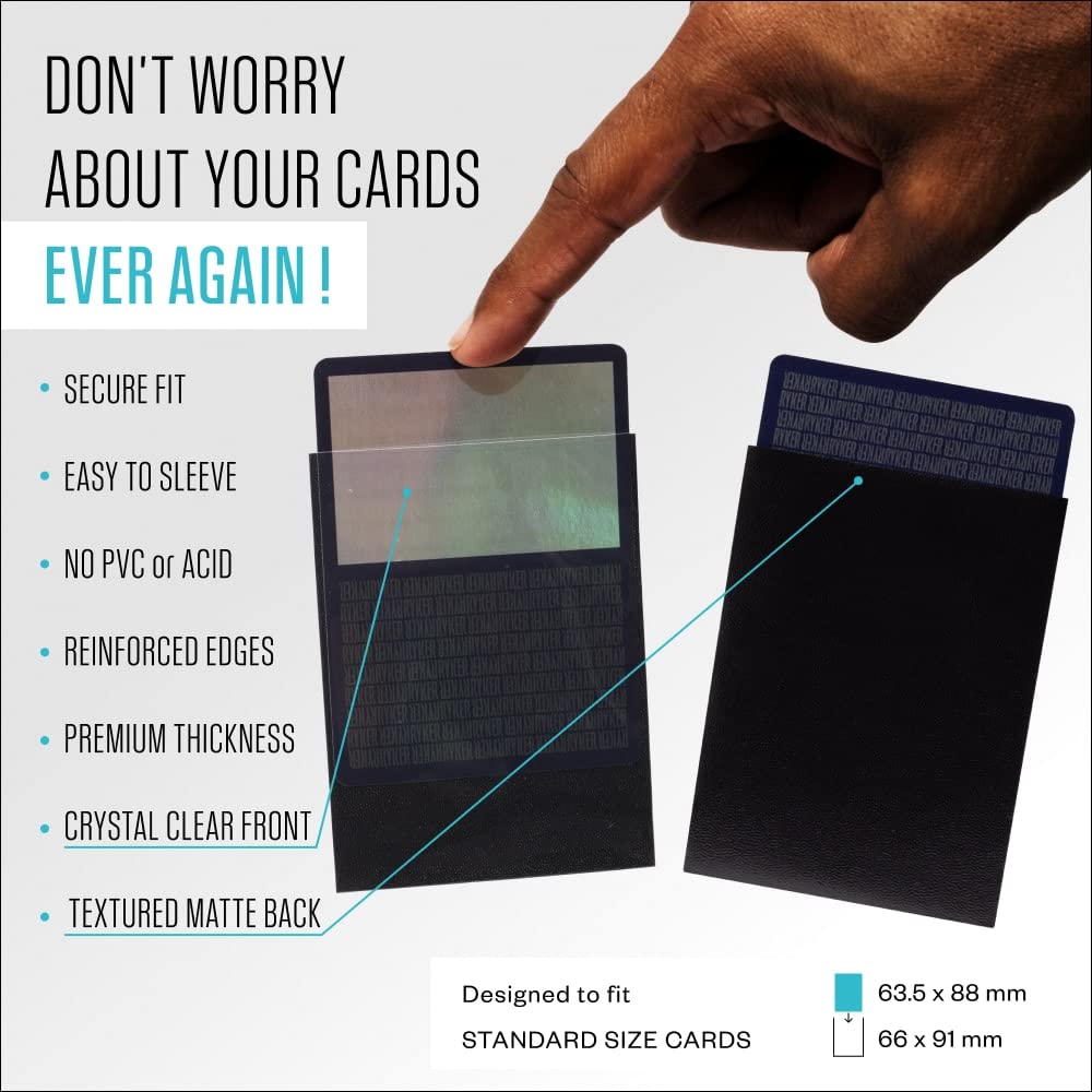 Ryker Card Sleeves (100 Pack) – Tournament Grade, Made in Japan, 120 Micron, Black
