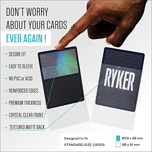 Ryker Standard Size Matte Card Sleeves (Clear) – 100 Pack for MTG, Pokemon, Board Games