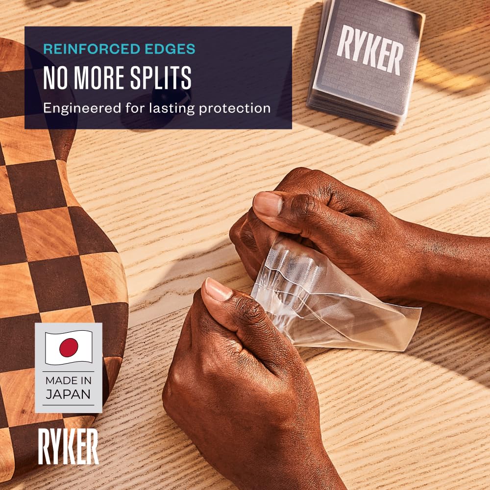 Ryker Standard Size Matte Card Sleeves (Clear) – 100 Pack for MTG, Pokemon, Board Games