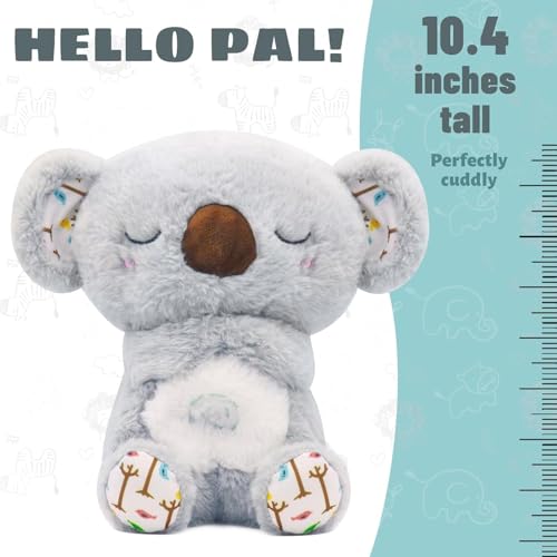 rytopt Breathing Stuffed Animal Koala – Simulated Breathing, 4 Speeds, Volume Control, Music & Light, Soft Plush Toy, 9.4 Inches