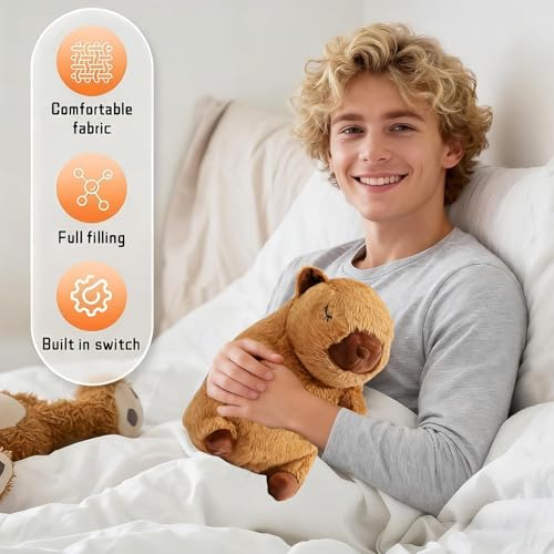 rytopt Breathing Stuffed Animal with Simulated Breathing Sounds, 4 Speeds, Volume Control, Music & Lights - 9.06 Inch Portable Plush Toy