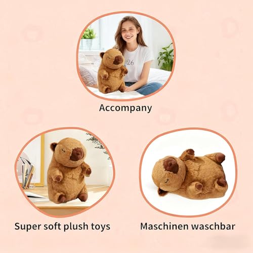 rytopt Breathing Stuffed Animal with Simulated Breathing Sounds, 4 Speeds, Volume Control, Music & Lights - 9.06 Inch Portable Plush Toy
